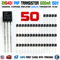 50pcs 2N5401 PNP Transistor 150V 600 mA TO-92 Package - eElectronicParts