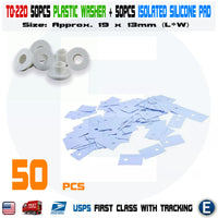 50PCS Transistor Plastic Washer Insulation Washer + Silicone Pads TO-220 - eElectronicParts