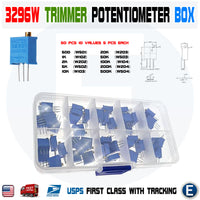50pcs 10 Value New 3296W Multiturn Variable Resistor Trimmer Potentiometer Kit - eElectronicParts