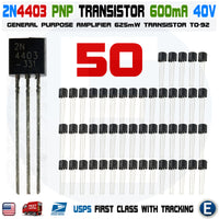 50pcs 2N4403 Transistor General Purpose Small Signal Amplifier PNP Bipolar TO-92 - eElectronicParts