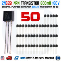 50pcs 2N5551 NPN Transistor 160V 600 mA 0.6A TO-92 Package - eElectronicParts