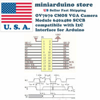 VGA OV7670 CMOS Camera Module Lens CMOS 640X480 SCCB I2C Interface Arduino USA - eElectronicParts