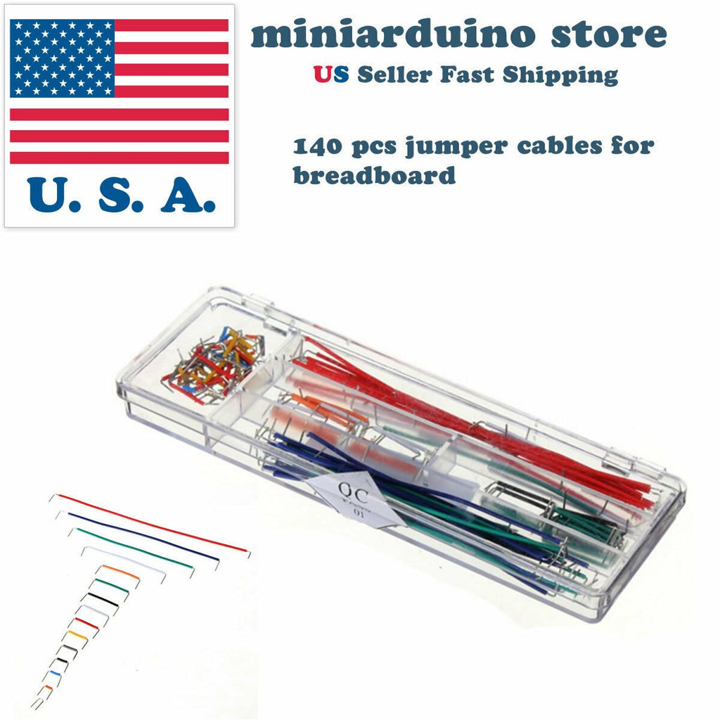 140pcs Solderless Breadboard Jumper Cable Wire Kit U Shape for Arduino Shield US - eElectronicParts
