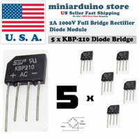 5PCS KBP210 Generic Diode Full Bridge Rectifier 2A 1000V 4PIN - eElectronicParts
