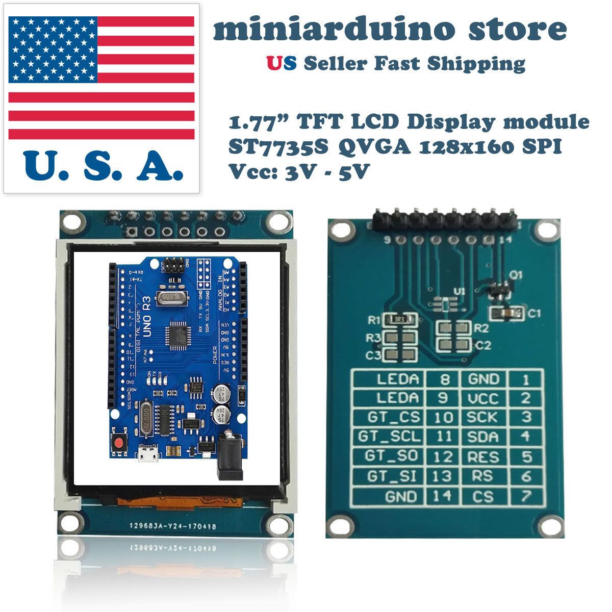 【新品】Arduino TFT 17個 ST7735s電子工作 Interfacing Arduino with ST7735 TFT Display