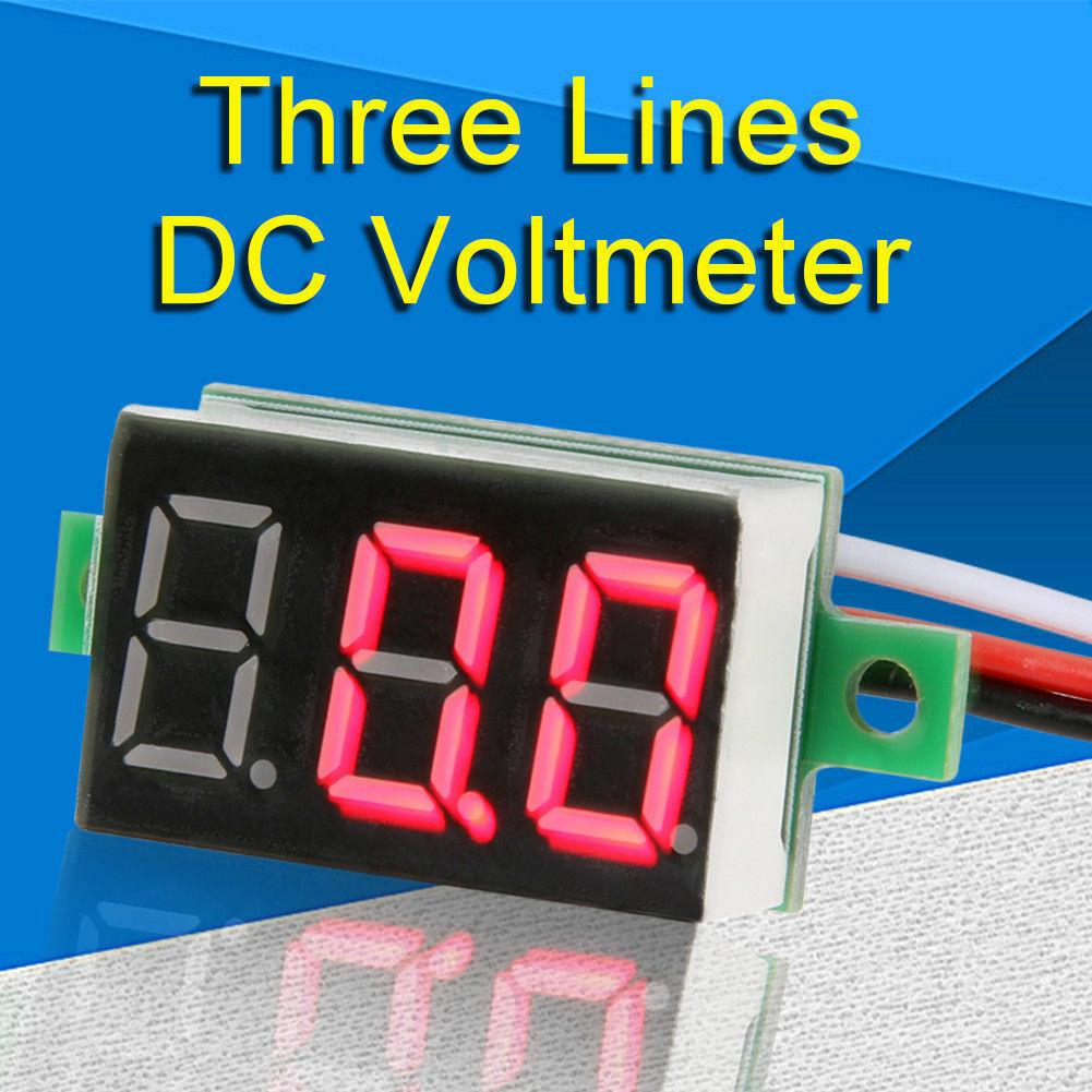 2pcs 0.36" RED DC 0-100V 3 Wire LED Digital Display Panel Volt Meter Voltmeter - eElectronicParts