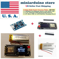 Arduino DIY Cryptocurrency Price Ticker OLED 0.96 Display WiFi ESP8266 Battery - eElectronicParts
