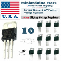 10pcs L7824CV L7824 LM7824 ST TO-220 Positive Voltage Regulator 24V 1A - eElectronicParts