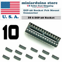 10Pcs 28Pin Dip DIP-28 Socket Pcb Mount Connector IC - eElectronicParts