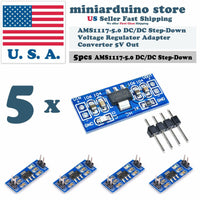 5pcs AMS1117-5.0 5.0V Step-Down Linear Voltage Regulator Module 6-12V in 5V out - eElectronicParts