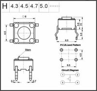 10Pcs 6x6x5mm PCB Momentary Tactile Tact Push Button Switch 4 Pin DIP Micro Mini - eElectronicParts