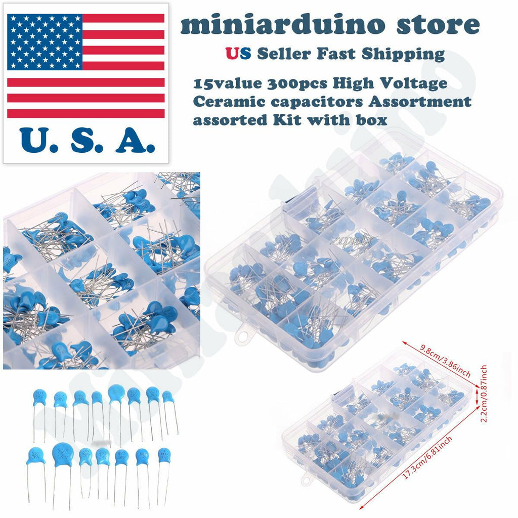 15value 300pcs High Voltage Ceramic capacitors Assortment assorted Kit with box - eElectronicParts