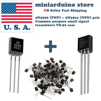 100Pcs 50 x 2N3906 PNP + 50 x 2N3904 NPN pairs TO-92 general purpose transistors - eElectronicParts