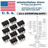 10PCS Atmel Original ATTINY85-20PU IC MCU 8BIT 8KB FLASH 8DIP Top ATTINY85 - eElectronicParts
