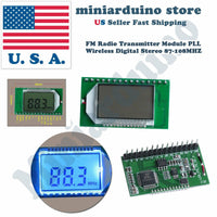 FM Radio Transmitter Module Wireless Microphone Stereo PLL LCD Digital 87-108MHZ - eElectronicParts