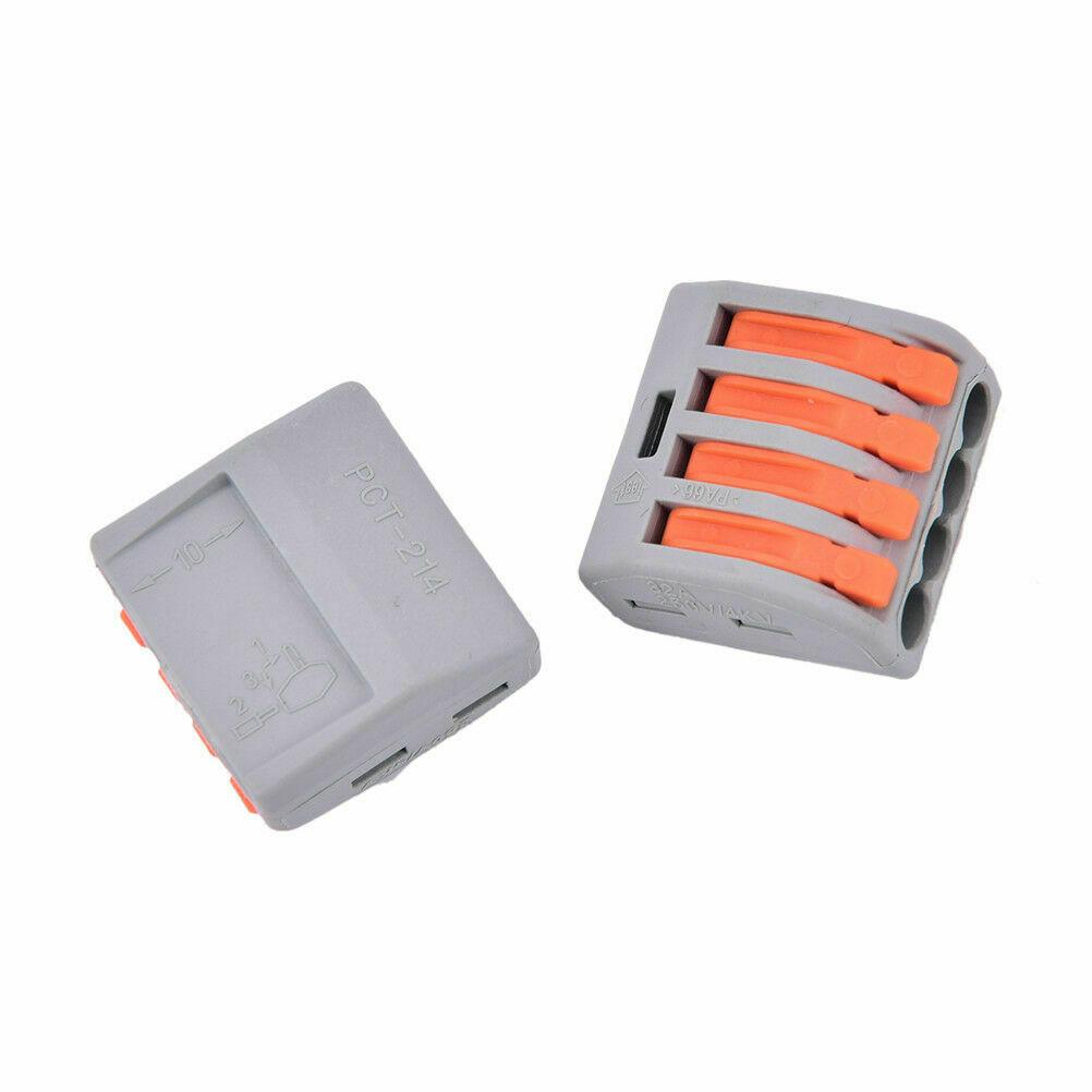 10pcs PCT-214 Spring Lever Terminal Block Electric Cable Wire Connector 4 Way - eElectronicParts