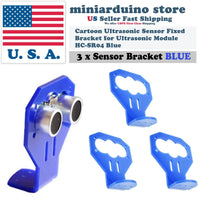 3Pcs Cartoon Ultrasonic Sensor Fixed Bracket Blue for HC-SR04 Ultrasonic Module - eElectronicParts
