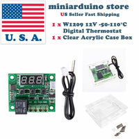 W1209 Digital thermostat Temperature Control Switch Sensor + Acrylic Case Box US - eElectronicParts
