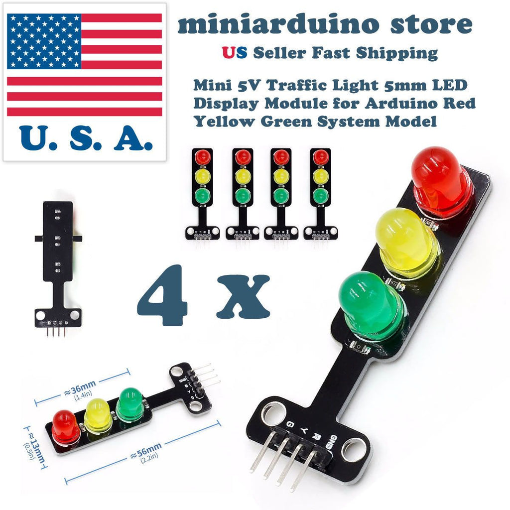 4pcs Mini-Traffic Light 5V 5mm LED Display Module for Arduino Creative DIY Kit - eElectronicParts