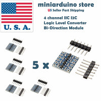5pcs 4 Channel IIC I2C Logic Level Converter Bi-Directional Module 5V to 3.3V US - eElectronicParts