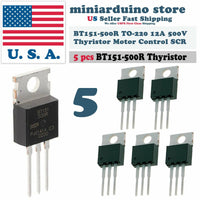 5pcs BT151-500R TO-220 12A 500V BT151 Thyristor Motor Control SCR - eElectronicParts