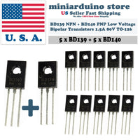 5pcs BD139 + 5pcs BD140 TO-126 Silicon NPN PNP Transistor Low Voltage 80V 1.5A - eElectronicParts