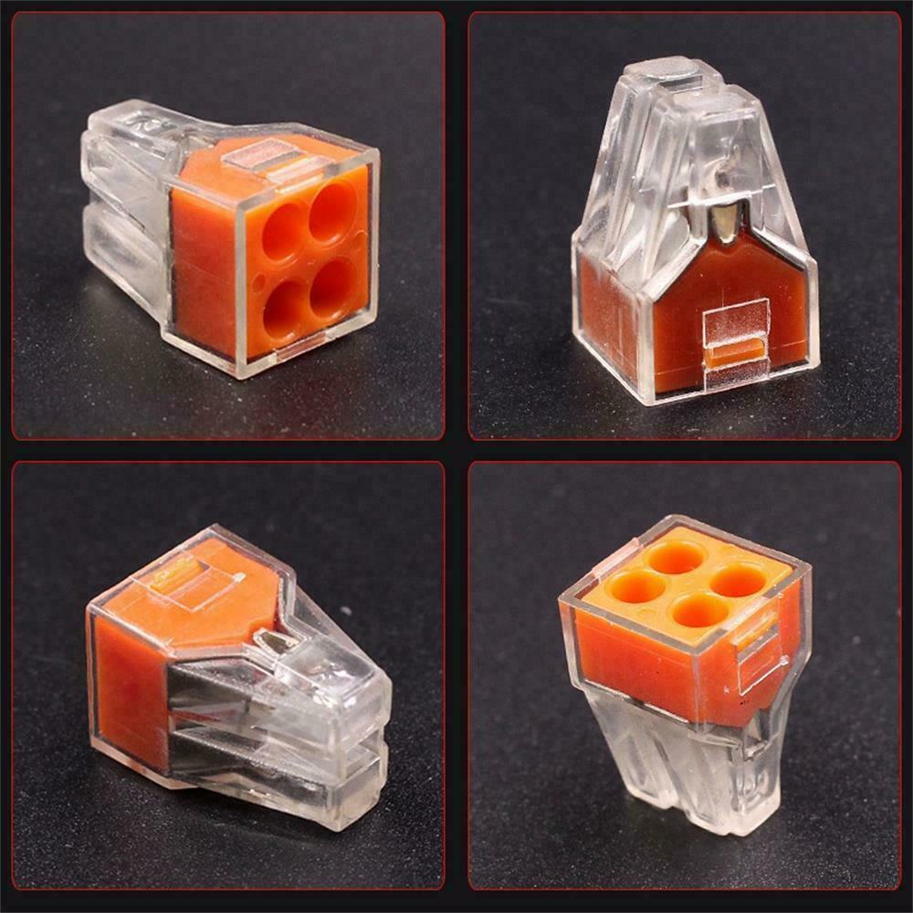 10Pcs wire connector for junction box 4 pin PCT-104 conductor terminal block RS - eElectronicParts