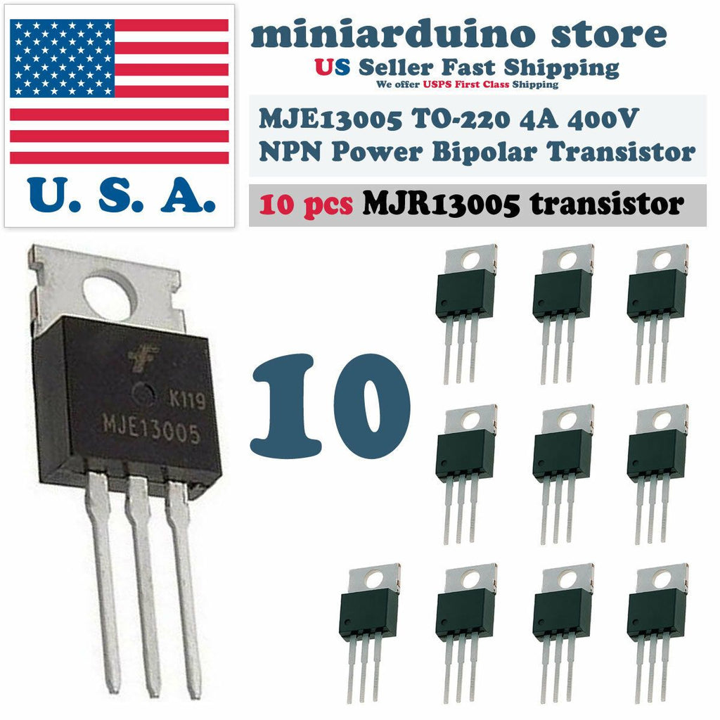 10pcs MJE13005A MJE13005 ORIGINAL E13005 13005 NPN TRANSISTORS TO-220 USA - eElectronicParts