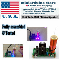Mini Tesla Coil Plasma Arc Electronic Music Speaker 15-24V/2A 15W Assembled - eElectronicParts