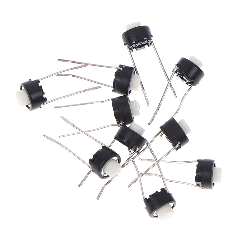 10pcs interrupteurs à bouton-poussoir momentanés 6 x 6 x 6 mm à 4 broches  DIP Micro PCB tactile