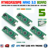 5 x Nano V3.0 ATmega328P Compatible Board ATmega328PB for Arduino Micro USB - eElectronicParts