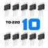 10 pcs - 5 x TIP41C and 5 x TIP42C POWER TRANSISTOR 100V 6A TO-220 Fairchild