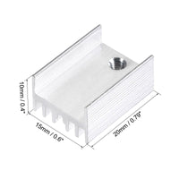 10pcs Aluminum Heatsink for Transistor or Voltage Regulator TO-220 20x15x10mm US