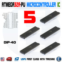 5pcs ATMEGA32 ATMEGA32A-PU Microcontroller AVR MCU 32K Flash 16MHZ DIP-40 ATMEL IC