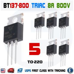 5pcs BT137-800E Triac BT137 8A 800V TO-220 BT137-800 sensitive gate - eElectronicParts