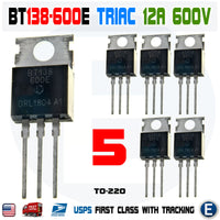 5pcs BT138-600E 12A 600V Triac 4 Quadrant Logic Level TO-220 BT138-600 NXP
