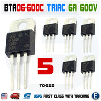 5pcs BTA06-600C Triac 6A 600V TO-220 ST BTA06-600