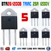 5Pcs BTA26-1200B Triac ST MICRO Thyristor BTA261200B STM 25A 1200V TOP-3L Insulated