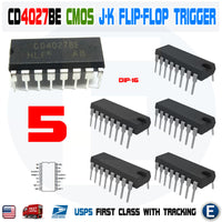 5pcs CD4027BE CD4027 CMOS IC Chip Dual Master-Slave J-K Type Flip-Flop Trigger DIP-16