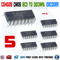 5pcs CD4028BE CD4028 CMOS BCD to Decimal Decoder DIP-16 Binary to Octal Demultiplexer