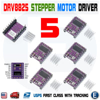 5PCS DRV8825 Stepper Motor Driver Module + Heat Sink 3D Printer RepRap StepStick