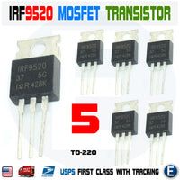 5pcs IRF9520 HEXFET Power MOSFET Transistor TO-220 100V 6.8A P-Channel IR