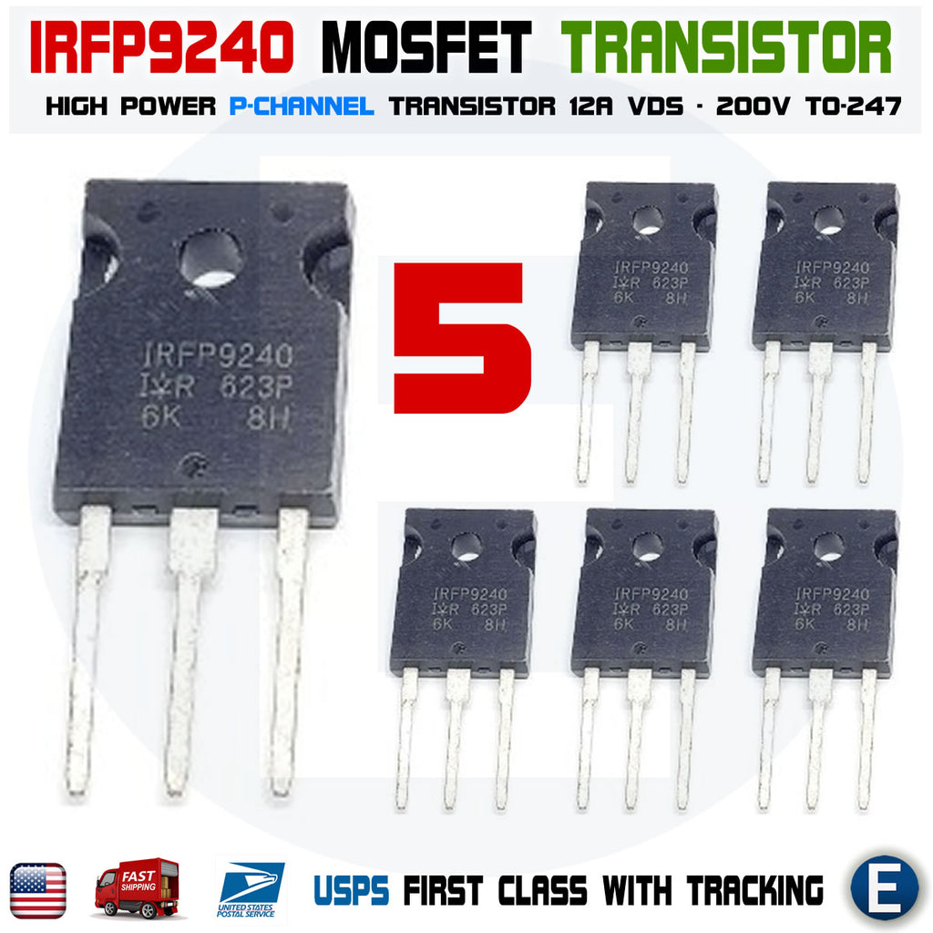 5PCS IRFP9240 MOSFET Transistor P-channel 12A 200V TO-247 Power - eElectronicParts
