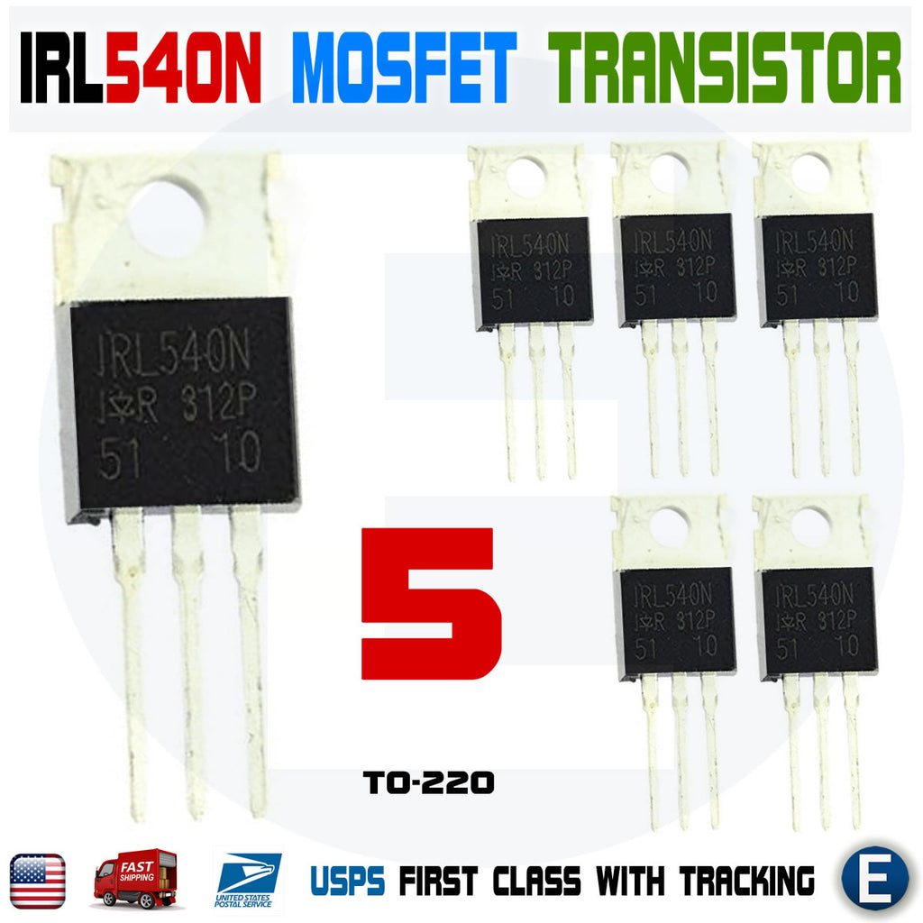5pcs IRL540 IRL540N Power Transistor MOSFET N-Channel TO-220 IR 100V 36A 140W
