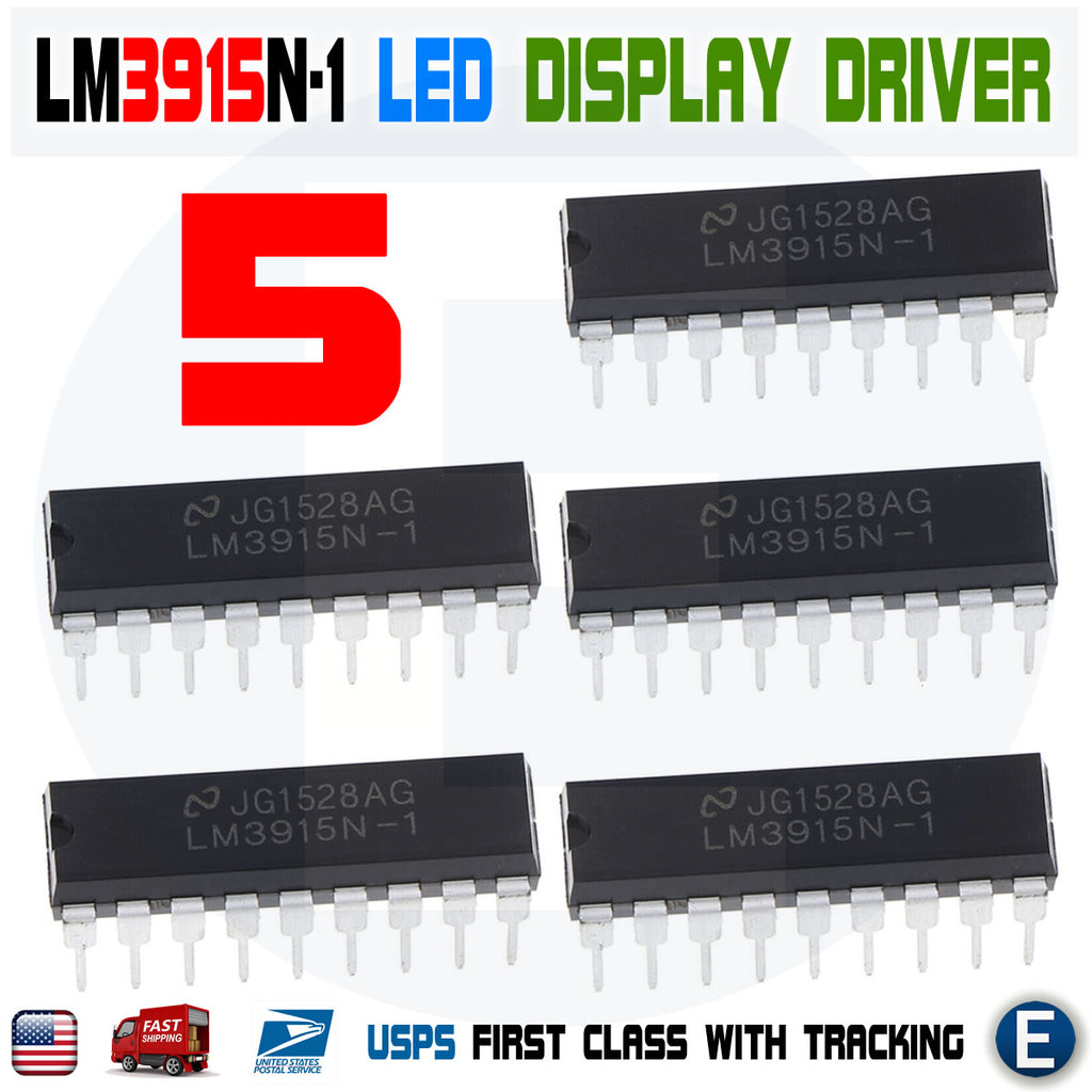 5pcs LM3915N-1 LED Bar Chart Display Driver Inline DIP-18 LM3915 LM3915N IC