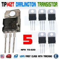 5pcs TIP142T Darlington Transistor NPN 100V 125W 10A TO-220 TIP142