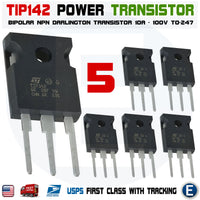 5Pcs TIP142 Power Transistor NPN Bipolar Darlington 100V 10A TO-247 - eElectronicParts