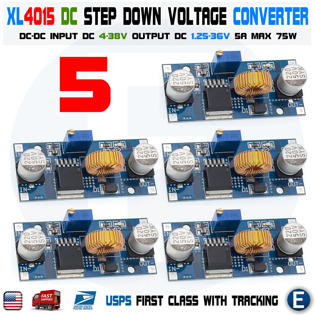 5pcs XL4015 5A DC Buck Step Down Voltage Converter Constant Current Power Module  Lithium Charger