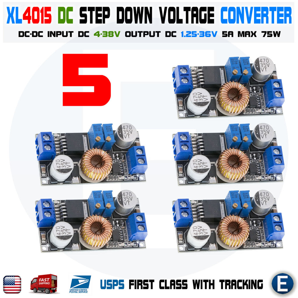 5pcs XL4015 5A DC Buck Step Down Voltage Converter Constant Current Power Original Module