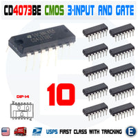 10pcs CD4073 CD4073BE 4073 CMOS Triple 3-input AND gate DIP-14 TI IC